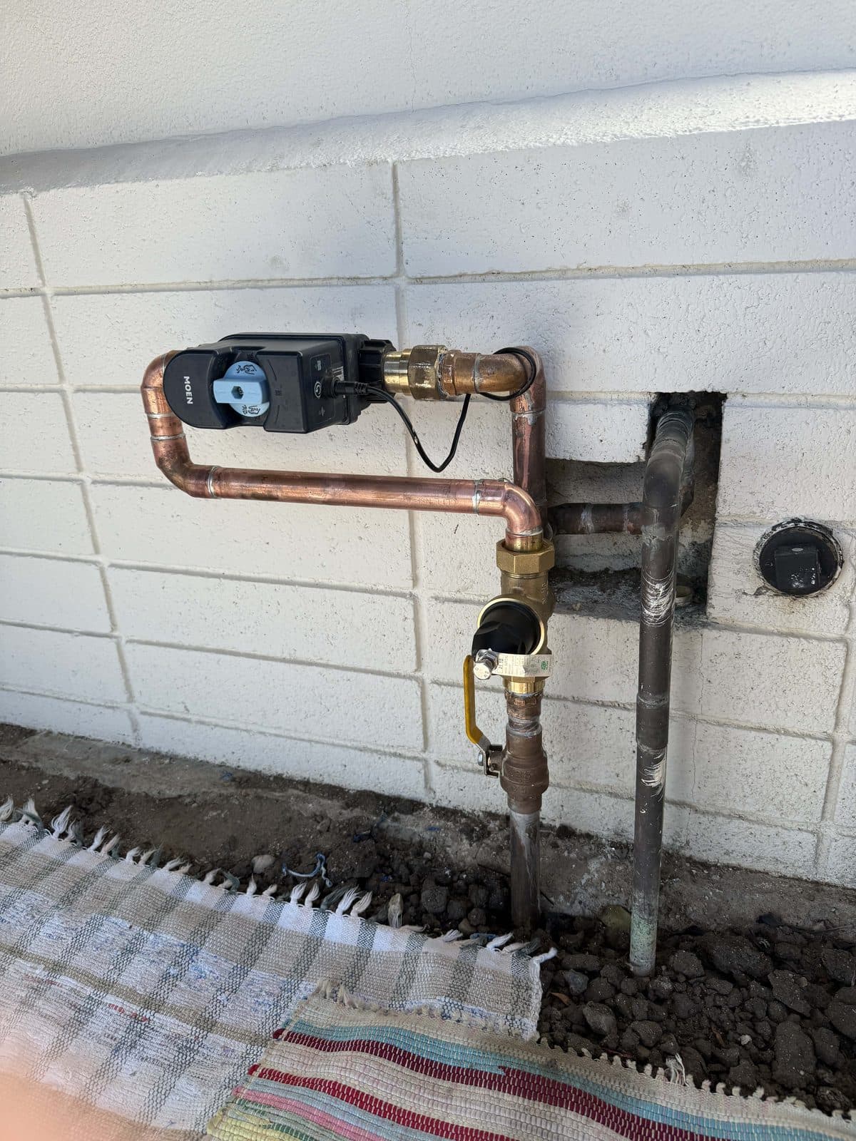 Clean copper repipe with brass valves — Superior Plumbing's craftsmanship on a real Orange County job